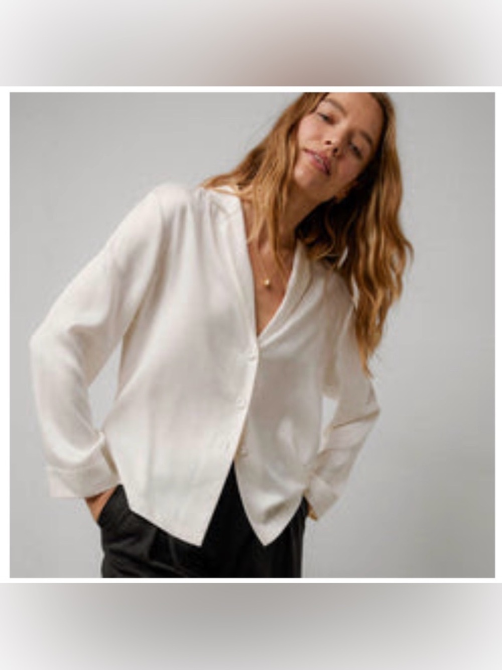 Washable Silk Button Up Long Sleeve